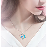 Factory Direct Sell Jewellery Pendant Necklaces Opal Dolphin Heart  Necklace