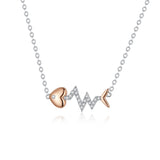 Heartbeat Fishbone Pendant Necklace