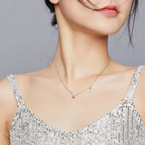 Stars and Moon Link Chain Necklace for Women 925 Sterling Silver 45cm Wedding Fashion Jewelry Collar New Design