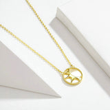 Sunshine Necklace Gold Color Sun Natural Shell Short Necklace for Women 925 Sterling Silver Korean Fashion Jewelry