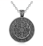  oxidized Silver Triskelion Celtics symbol Necklace