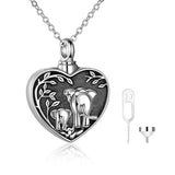 Elephant Urn Necklace for Ashes for Women Sterling Silver Forever in My Heart Cremation Necklace Jewelry Gifts