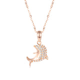 Hot 18K Gold Dolphin Necklace Female Korean Wild Simple Animal Pendant Necklace