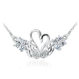 High-End Customized Double Swan Sterling Silver Necklace Exquisite Accessories Banquet Party Wedding Gifts