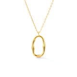 S925 European And American Style Irregular Design Necklace Geometric Oval Hollow Pendant
