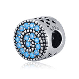 Sparkling Snail Charm Conch Shape Blue Zircon Decoration Silver Beads