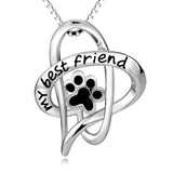 My Best Friend Engraved Necklace Friendship Puppy Paw Necklace