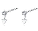 925 Sterling Silver Clear CZ With Small Earrings Jewelry