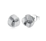 Silver Love Knot Stud Earrings 