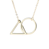 S925 Sterling Silver Item Geometric Design Rounded Triangle Pendant Necklaces