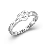 Celtic Knot Heart Adjustable Ring Size Infinity Wedding Engagement Jewelry
