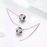 925 Sterling Silver Romantic Tulip Flower Shape Drop Earrings for Women Pink CZ Sterling Silver Jewelry