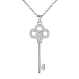 S925 Sterling Silver Sleek Minimalist Autumn And Winter Money Necklace Chain Micro-Inlaid Classic Key Pendant