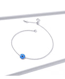 925 Sterling Silver Simple Chain with Evil Eye Bracelets Style Precious Jewelry For Women