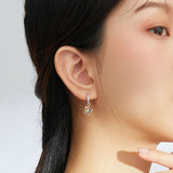 Dazzling Butterfly Hoop Earrings for Women 925 Sterling Silver Engagemet Wedding Statement Jewelry