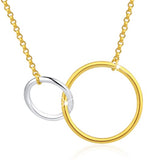S925 Sterling Silver Interlocking Circles Infinity Pendant Necklace