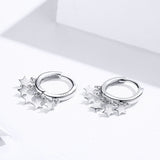 925 Sterling Silver Fashion Star Charm Earrings Stud Earrings Precious Jewelry For Women