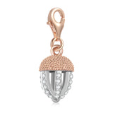 S925 Sterling Silver Pine Cone Diamond Two-Color Simple Pendant Female Charms