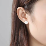 Origami Elephant Stud Earrings Wholesale 925 Sterling Silver Lucky Elephant Jewelry