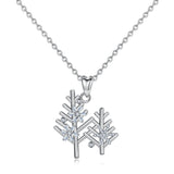 Snowflake Zircon S925 Sterling Silver Necklace Pendant Fashion Jewelry for Christmas Tree