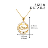 18K Gold Hollow Love Letter Zircon Pendant Necklace Simple Fashion Clavicle Chain