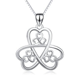 Clover Necklace Silver Line Many Small Clover Plant Necklaces