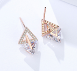 S925 sterling silver accessories fashion wild earrings geometric triangle earrings women