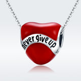 S925 sterling silver Oxidized  Epoxy never give up charms