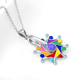 Child childhood necklace colored big windmill turning necklace