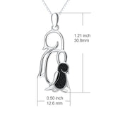 Mother'S Day Gifts Two Penguin Shape Cute Animal Pendant Necklace 925 Sterling Silver