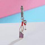 925 Sterling Silver Darling You Cheers Beer Dangle Charm Pendant fit Women Charm Bracelet & Necklaces jewelry SCC373