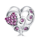 Flower Heart 925 Sterling Silver Bead Charms Silver 925 Original For Bracelet Silver 925 original Jewelry