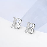 Letter B Cubic Zirconia Earrings Design 925 Sterling Silver Jewelry Earrings