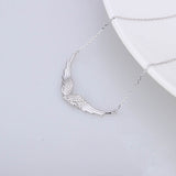 New 925 Sterling silver wing of angel necklace feather chain diy craft fashion jewelry for Women
