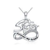 S925 Sterling Silver Creative Personality Sister Sister Necklace Female Pendant Clavicle Chain Jewelry Cross-Border Exclusive