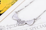 Three Love-Linked Zircon Necklace Fashion Girl Necklace 925 Sterling Silver