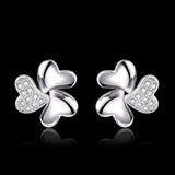S925 Sterling Silver Korean Fashion Personality Micro-Set Clover Earrings Jewelry Cross-Border Exclusive