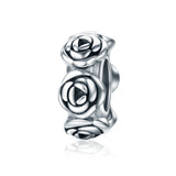  Silver Oxidized Rose Wreath Silicone Charms