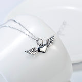 Inspired Heart With Wing Shaped Necklace Wholesale 925 Sterling Silver Necklace