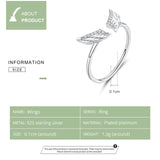 925 Sterling Silver Flying Wings Open Finger Rings for Women Adjustable Free Size Original Design Jewelry