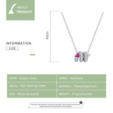 925 Sterling Silver Glittering CZ Paved Snake Necklace for Women Chain Short Necklaces Statement Jewelry