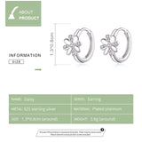 Authentic 925 Sterling Silver Daisy Flower Hoop Earrings for Women Elegant Wedding Engagement Statement Jewelry