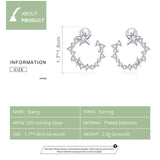 Authentic 925 Sterling Silver dazzling Round Stars Stud Earrings for Women Silver 925 Jewelry Anti-allergy Gifts