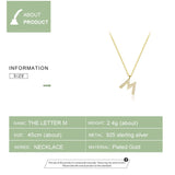 Fashion Letter M Alphabet Pendnant Necklace for Women CZ Paved Gold Color 925 Sterling Silver Punk Hipop Jewelry