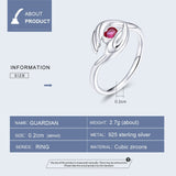 Guardian Hand Finger Rings for Women Genuine 925 Sterling Silver Jewelry Heart CZ Bijoux Original Design