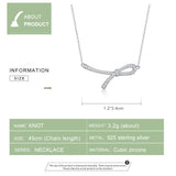 Knot Statement Necklace Women Clear CZ Dazzling Short Necklace 925 Sterling Silver Luxury Wedding Jewelry