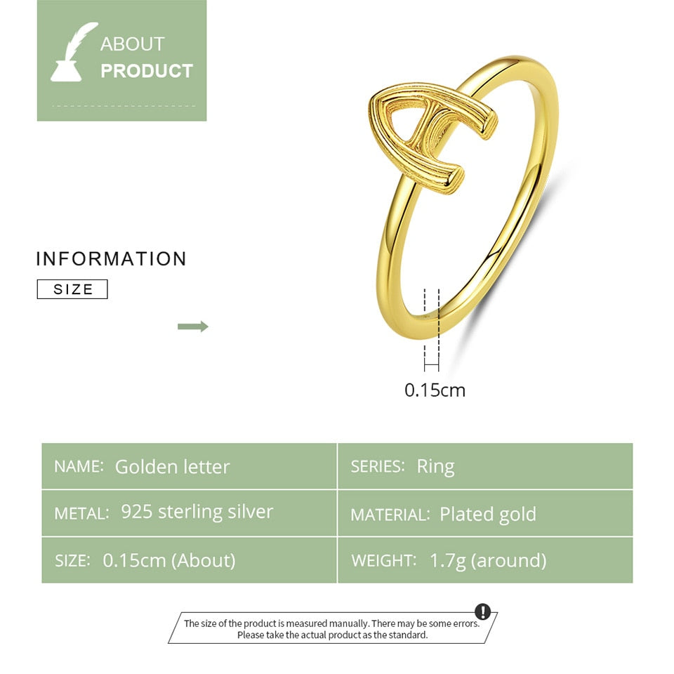 A-z Letter Gold Color Metal Rings For Women Initials Name Alphabet Creative  Finger Ring - Explore China Wholesale Gold Plated Ring and Alphabet Ring,  Stainless Steel Ring, Jewelry Gifts | Globalsources.com