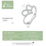 Love Knot Finger Rings for Women Dazzling Clear CZ Wedding Statement Ring Pure 925 Sterling Silver