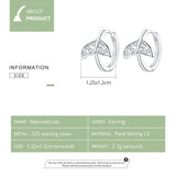 Mermaid Fish Tail Tiny Hoop Earrings for Women Engagement Statement Ear Hoops 925 Sterling Silver Jewelry