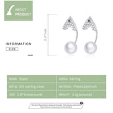 Pearl Earrings for Women 925 Sterling Silver Shark Animal Dangle Earing Female Fashion Jewelry